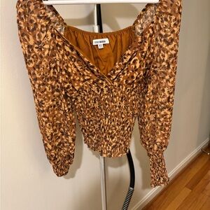 Steve Madden Brown Leopard Blouse